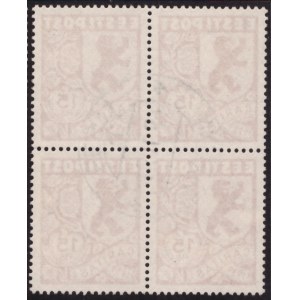 ESTONIA stamps 1939 CARITAS 15+15 senti MiNo.143 used 4 block
