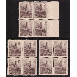 ESTONIA stamps 1941 RECONSTRUCTION FUND ISSUE 15+15 pfg MiNo.4 - 4 blocks