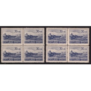 ESTONIA stamps 1941 RECONSTRUCTION FUND ISSUE 30+30 pfg MiNo.6 4 blocks