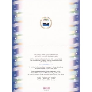 Estonia Stamp Block & Envelope Set 2002 - Salt Lake City Olympics