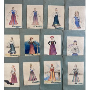 Group of Estonia illustrations - folk clothes, Tallinn etc (24)
