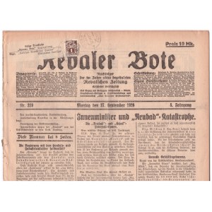 ESTONIA reduced rate printed matter Newspaper Revaler Bote, 1926