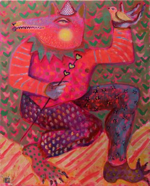 Emilia Waszak, Wolf dancing on canvas, 2022