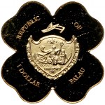 Set of 4 gold coins, Palau, 1 dollar