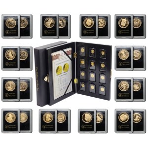 Set of 12 gold replicas, The Million Dollar Set collection, Berlin Mint