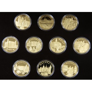 Poľsko, III RP, sada 10 medailí, Hrady a zámky, striebro, Klenotnica poľskej mincovne