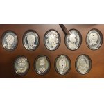 Set of 9 silver coins, 1 dollar, Faberge egg series, Mint of Poland