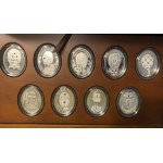 Set of 9 silver coins, 1 dollar, Faberge egg series, Mint of Poland