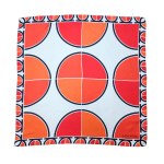 Echarpe en soie orange et blanche LANCOME des années 1970.