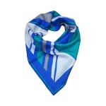 Silk scarf in blue, green and white THOMSON