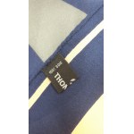 Foulard en soie bleu marine, pêche et blanc THOMSON
