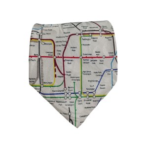 Silk tie with London Underground plan