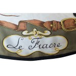 Le Fiacre green and cream scarf in Hermes style