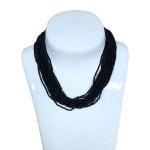 Black multi-row necklace