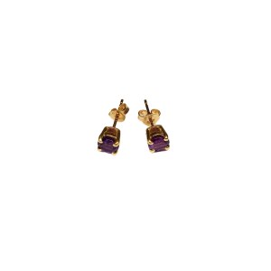 Boucles d'oreilles en or avec améthystes (18k)