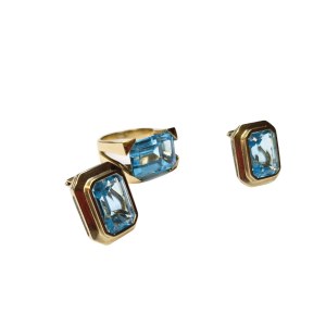 Ensemble argent bague + boucles d'oreilles (800)