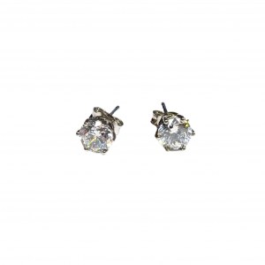 Boucles d'oreilles en argent avec grands zircons W. KRUK (925)