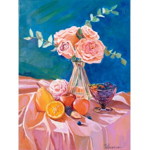 Hanna Pushkarova, Still life with roses, 2023