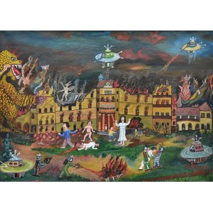 Brunon PODJASKI (1915-1988), „Inwazja Marsjan na Sanatorium Bukowiec”, 1975