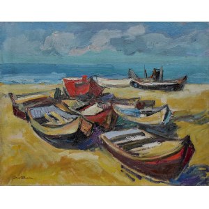 Jan DUTKIEWICZ (1911-1983), Boats on the Seashore.