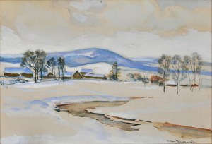 Stefan FILIPKIEWICZ (1879-1944), „Pejzaż zimowy z Podhala”