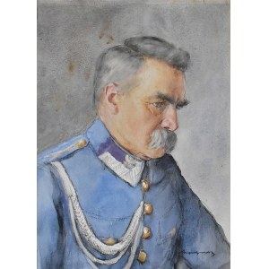 Aleksander AUGUSTYNOWICZ (1865-1944), Porträt von Marschall Józef Piłsudski.