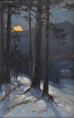 Carl Ernst MORGENSTERN (1847-1928), „Zachód słońca w górach”