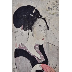 Kitagawa UTAMARO (1753-1806), Mladá číšnice v čajovně Suminoe v Šibě.