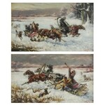 Leon DEMBOWSKI (1823-1904), Para obrazów: Napad wilków