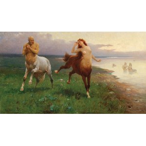 Zygmunt AJDUKIEWICZ (1861-1917), Scena mitologiczna - Pląsy centaurów