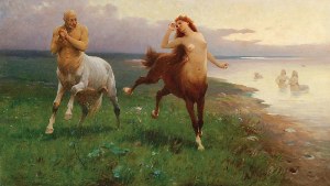Zygmunt AJDUKIEWICZ (1861-1917), Scena mitologiczna - Pląsy centaurów