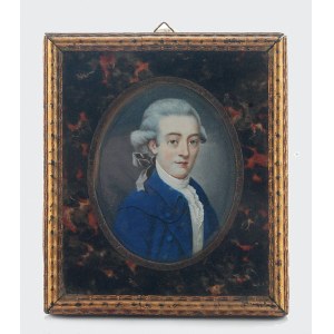 Autor nieokreślony, A. BICKING (?), XIX w., Portret młodego mężczyzny - miniatura