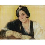 Maria PŁONOWSKA (1878-1955), Portret kobiety w toczku