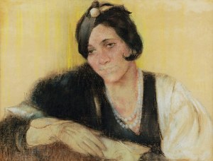 Maria PŁONOWSKA (1878-1955), Portret kobiety w toczku
