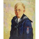 Grzegorz MENDOLY (?-1943), Chłopczyk w marynarskim ubranku - Portret Stefka B.