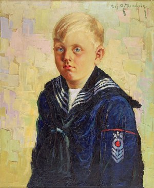 Grzegorz MENDOLY (?-1943), Chłopczyk w marynarskim ubranku - Portret Stefka B.