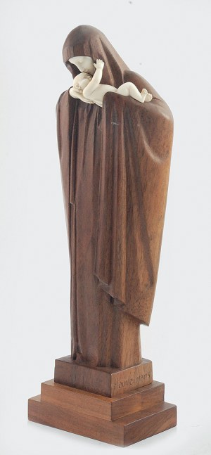 Lucienne-Antoinette-Adélaide HEUVELMANS (1881-1944), Madonna z Dzieciątkiem, rzeźba art déco