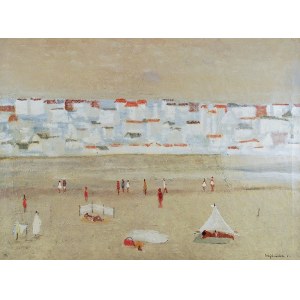 Barbara SZAJDZIŃSKA-KRAWCZYK (1925-2005), Pejzaż [Plaża], 1961