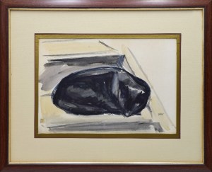 Wojciech WEISS (1875-1950), Śpiący kot na schodach, ok. 1917
