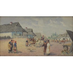 J. [Jozef] KOSIŃSKI, 19th century, In a town near Krakow.