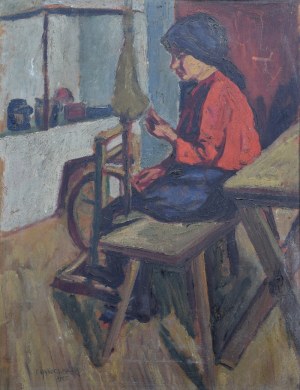 Efraim MANDELBAUM (1884-1943), Dziewczyna przy kołowrotku, 1925