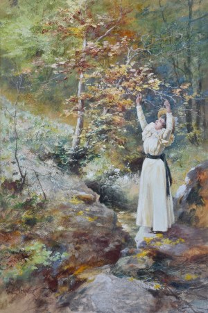 Paweł MERWART (1855-1902), Kobieta nad strumykiem
