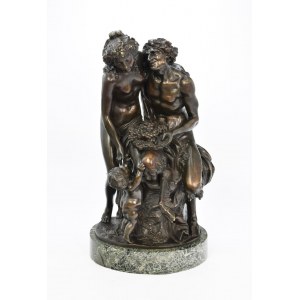 Michel CLAUDE - CLODION (1738-1814), Figural Group - Satyr, Nymph and Putto.