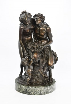 Michel CLAUDE - CLODION (1738-1814), Grupa figuralna - Satyr, nimfa i putto
