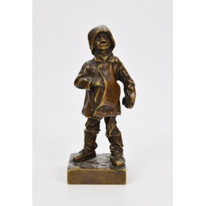 BRACIA ŁOPIEŃSCY - Firma brązownicza (czynna od 1865) , Figurka chłopca - Gazeciarz