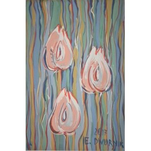Edward Dwurnik(1943-2018),Růžové tulipány,2017