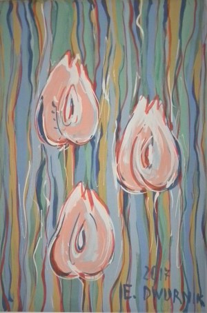 Edward Dwurnik(1943-2018),Różowe tulipany,2017