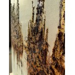 Svitlana Balatska, Modern Abstract City Painting in Gold & Brown, 2020 r.