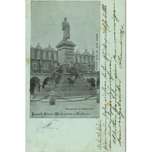 Krakow - Monument to Adam Mickiewicz, so called moonshine, 1900