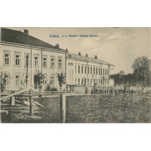 Valley - C. k. Post Office and People's School, ca. 1910